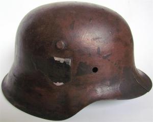 WW2 GERMAN NAZI RARE M42 DOUBLE DECALS WAFFEN SS HELMET SHELL DENAZIFIED