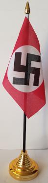 ***REPLIKA*** WW2 GERMAN NAZI DESKTOP FLAG NSDAP REPRODUCTION PLASTIC  NICE CHEAP WAY TO ADD A NICE DESKTOP FLAG TO YOUR DISPLAY