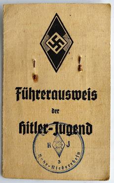 WW2 GERMAN NAZI AMAZING HITLER YOUTH FLIP ID WITH PHOTO STAMPS NAME AND LOT OF ENTRIES HITLERJUGEND HJ