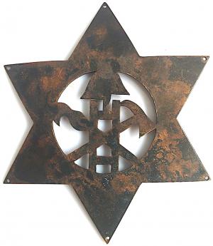 WW2 GERMAN NAZI GHETTO PERIOD HOLOCAUST JEWISH EXTREMELY RARE METAL STAR OF DAVID FROM FIREBRIGADE