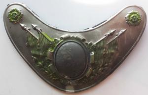 WW2 GERMAN NAZI GORGET WITH ENGRAVED OF DATE OF BIRTH AND DEATH OF THE SOLDIER