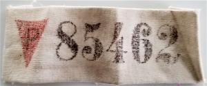 WW2 GERMAN NAZI HOLOCAUST CONCENTRATION CAMP UNIFORM PATCH FROM A SURVIVOR POLITICAL PRISONER FROM POLAND INMATE JACKET