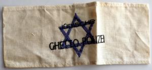 WW2 GERMAN NAZI HOLOCAUST GHETTO POLICE ARMBAND ORIGINAL STAR OF DAVID JEWISH