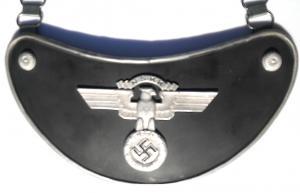 WW2 GERMAN NAZI NICE AND RARE NSKK SA (PRE WAFFEN SS) BLACK GORGET WITH RZM STAMP ON THE BACK