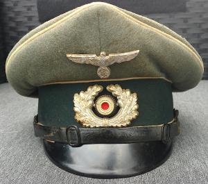 WW2 GERMAN NAZI NICE INFANTRY NCO VISOR CAP WITH MAKER STAMP