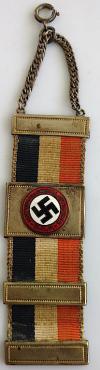 WW2 GERMAN NAZI NICE & RARE NSDAP RIBBON AWARD WITH THE PARTY PIN ON IT
