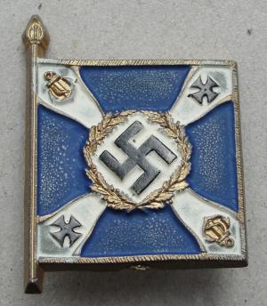 WW2 GERMAN NAZI NICE TINY III REICH FLAG PIN MARKED FROM A WEHRMACHT DIVISION :  Kriegsmarine