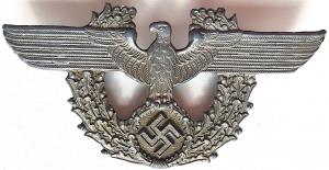 WW2 GERMAN NAZI NICE WAFFEN SS POLIZEI POLICE CAP INSIGNIA WITH EAGLE AND SWASTIKA