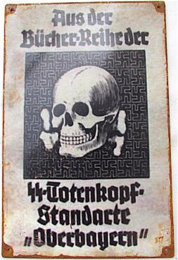 WW2 GERMAN NAZI NICE WAFFEN SS TOTENKOPF STANDARTE PLATE SIGN RELIC FOUND IN MUNICH