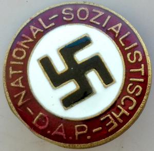 WW2 GERMAN NAZI adolf hitler NSDAP MEMBERSHIP PIN badge with swastika third reich UNMARKED