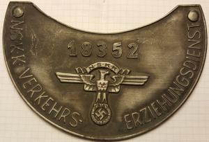 WW2 GERMAN NAZI N.S.K.K NSKK RELIC FOUND GORGET NUMBERED MAKER RZM NO CHAIN