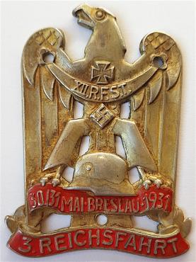 WW2 GERMAN NAZI R.F.S.T. Fest 30./31.Mai Breslau 1931Eagle Badge PIN