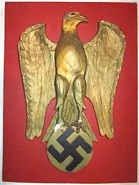 WW2 GERMAN NAZI UNIQUE RARE LARGE EAGLE REICH PLATE WITH SWASTIKA