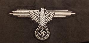 WW2 GERMAN NAZI UNISSUED WAFFEN SS OFFICER FLAT WIRE SLEEVE EAGLE CLOTH INSIGNIA FOR TUNIC