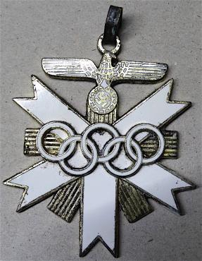 WW2 GERMAN NAZI VERY RARE 1936 BERLIN OLYMPICS MEDAL NO RIBBON, MARKED