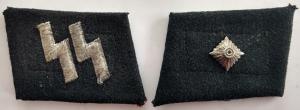 WW2 GERMAN NAZI WAFFEN SS NCO MATCHED COLLAR TABS SET WITH BOTH RZM MAKER TAGS