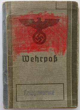 WW2 GERMAN NAZI WEHRMACHT SOLDIER WEHRPASS ID BOOK KRIEGSMARINE