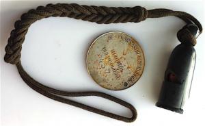WW2 GERMAN NAZI WHISTLE & ID DISK GROUPING FROM A WAFFEN SS GESTAPO POLIZEI BERLIN RARE !