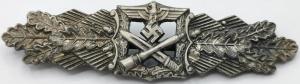 WW2 GERMAN NAZI CLOSE COMBAT CLASP BADGE AWARD SILVER authentic WW2 German Militaria