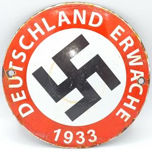 WW2 GERMAN NAZI DEUTSCHLAND ERWACHE 1933 NSDAP WALL SIGN