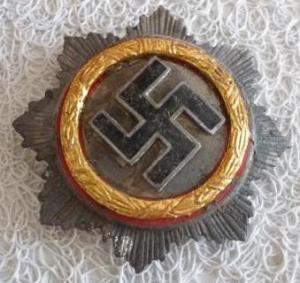 WW2 GERMAN NAZI GERMAN CROSS ORIGINAL GOLD G. BREHMER MARKNEUKIRCHEN DEUTSCHE KREUZ MEDAL AWARD