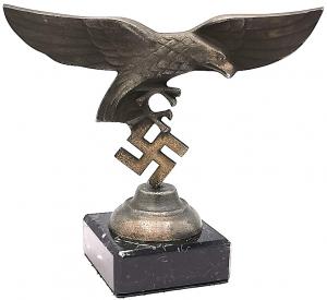 WW2 GERMAN NAZI LUFTWAFFE nsdap hitler DESKTOP STATUE podium REICH EAGLE & SWASTIKA