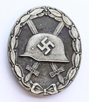 WW2 GERMAN NAZI ORIGINAL SILVER WOUND BADGE MEDAL AWARD BY L/14