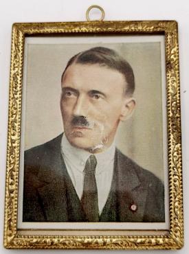 ORIGINAL OFFICIAL NSDAP EARLY ADOLF HITLER PHOTO FRAME SILVER AH SIGNATURE