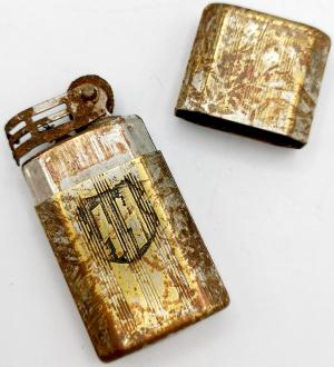 WW2 GERMAN NAZI WAFFEN SS LIGHTER ORIGINAL SS RUNES PANZER TOTENKOPF BATTLEFIELD