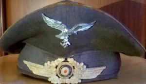 WW2 GERMAN NAZI LUFTWAFFE VISOR CAP FOR OFFICER HEADGEAR GERMANY WWII FOR SALE