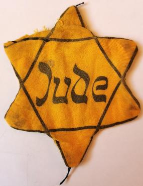 WW2 GERMAN NAZI HOLOCAUST GHETTO ORIGINAL WORN STAR OF DAVID JUDE GERMANY VARIATION JEW JEWISH GETTO PATCH FOR SALE