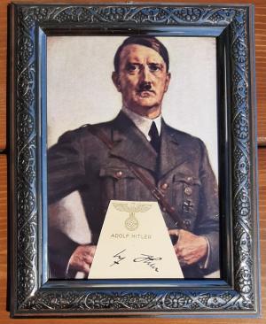 WW2 GERMAN NAZI ORIGINAL SIGNATURE ADOLF HITLER photo autograph for sale nsdap leader ss