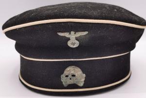 WW2 GERMAN NAZI RARE EARLY WAFFEN SS ALLGEMEINE 30S KRATCHEN CAP WITH EARLY SKULL AND INSIGNIAS, MARKED