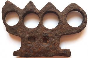 HOLOCAUST CONCENTRATION CAMP STUTTHOF RELIC FOUND WAFFEN SS GUARD OR KAPO Brass knuckles JEW JEWISH JUDE JOOD