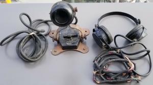 VINTAGE deck-talker sound powered headset & earphones BATTLESHIP crystal radios