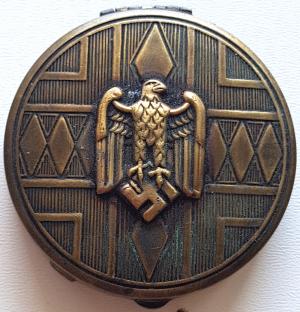 WW2 GERMAN NAZI AMAZING RARE THIRD REICH METAL CASE with EAGLE & SWASTIKA