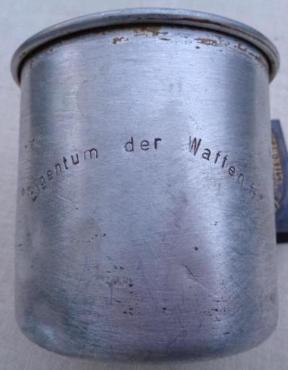 WW2 GERMAN NAZI CONCENTRATION CAMP WAFFEN SS GUARDS METAL CUP SILVERWARE