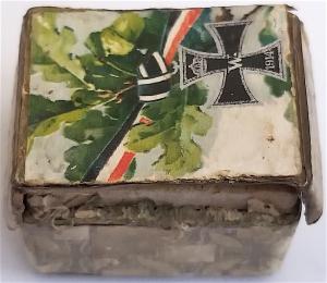 WW2 GERMAN NAZI - FROM A GROUND DUG GUY COLLECTION - WAFFEN SS TOTENKOPF RELIC FOUND RING WITH SKULL in an original WW1 iron cross case