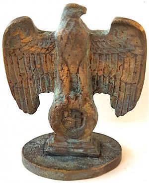 WW2 GERMAN NAZI NICE RELIC FOUND DESKTOP MASSIVE BRASS EAGLE WITH SWASTIKA