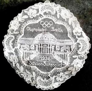 WW2 GERMAN NAZI RARE DOILY FROM THE 1936 BERLIN SPORTS OLYMPICS OF THE THIRD REICH ADOLF HITLER NSDAP 