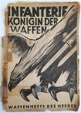 WW2 GERMAN NAZI RARE PANFLET FOR THE INFANTERIE OF THE WAFFEN SS WITH NICE III REICH EAGLE & FLAK