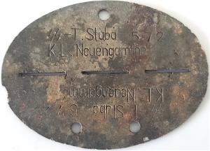 WW2 GERMAN NAZI RARE WAFFEN SS TOTENKOPF K.L neuengamme CONCENTRATION CAMP GUARD DOGTAG SS-T STUBA GERMANY HOLOCASUT JEW JEWISH   VERY RARE DOGTAG, SMALL CAMP IN GERMANY...