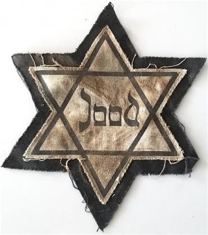 WW2 GERMAN NAZI ***REPLIKA*** OF A HOLOCAUST STAR OF DAVID JOOD ( HOLLAND ) JEW JEWISH JUDE PATCH BADGE