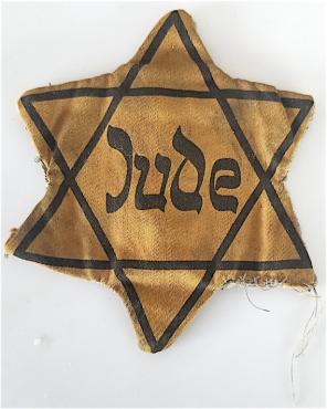 WW2 GERMAN NAZI VERY RARE WORN JUDE STAR OF DAVID HOLOCAUST GHETTO JEW JEWISH JOOD JUIF 