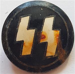 WW2 GERMAN NAZI WAFFEN SS ENAMEL MEMBERSHIP PIN RELIC FOUND - BY RZM