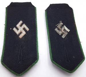 WW2 GERMAN NAZI WAFFEN SS POLIZEI GESTAPO SWASTIKA SHOULDER BOARDS SET OFFICER POLICE TUNIC