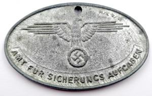 Berlin Gestapo Waffen SS polizei metal Id disk numbered police