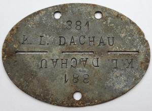 Concentration camp DACHAU Waffen SS totenkopf guard dogtag metal ID