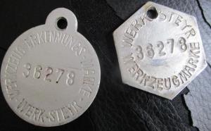 Concentration camp Mauthausen tokens jetons subcamp Steyr inmate belongings original