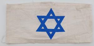 early Ghetto Jewish white armband with blue Star of David 